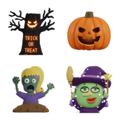 3Dハロウィン動く絵文字