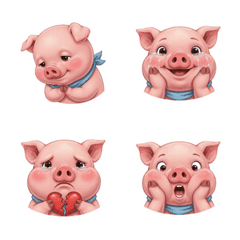 漫畫感 可愛小豬 Emoji
