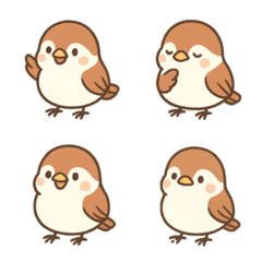 A cute sparrow with various expressions