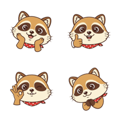 Cute Comic Raccoon Dog Emoji