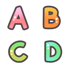 カラフル 黒い枠 ABC 数字 絵文字