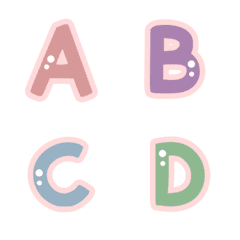 美しさ ピンクフレーム ABC 数字 絵文字