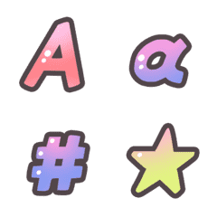 カラフル 黒い枠 ABC 数字 動く絵文字