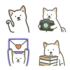 Simple White Shiba Emoji