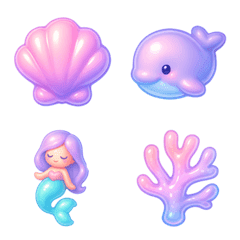 Mermaid Drops Mini Emoji