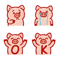 かわいい豚+26英語（赤）