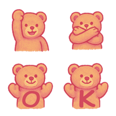 かわいいテディベア+26英語（ピンク）