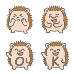 かわいいハリネズミ+26英語（グレー）