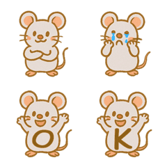 かわいいマウス+26英語（ミルクティー色）