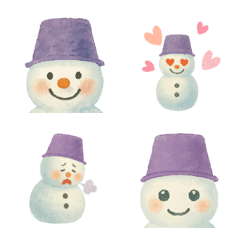 Snowman with a Purple Hat