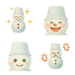 Snowman with a White Hat