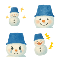 Snowman with a Blue Hat