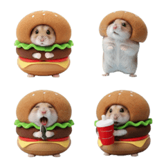 Hamster wearing a hamburger costume