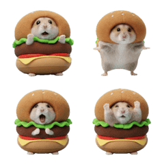 Hamster wearing a hamburger costume 2