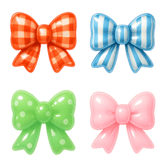 Glossy Ribbon Emoji Set