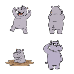 Cute Hippo Emoji 2