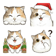 長毛猫ミヌエット絵文字(三毛猫)