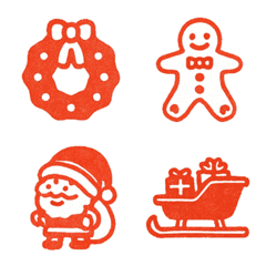 冬クリスマス♡シンプルはんこ風