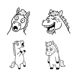 Surreal White Horse Emoji