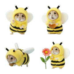 Hamster wearing a bee costume