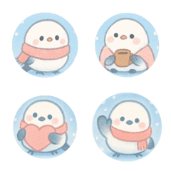 Emoji Shimaenaga Musim Dingin - Hangat