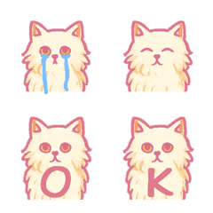 かわいい長毛猫+26英語（ピンク）