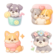 Kawaii Seasonal Dog Emoji Set