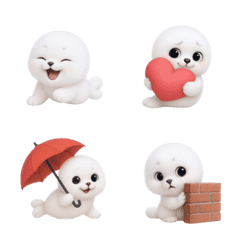 かわいいアザラシの赤ちゃんの絵文字.