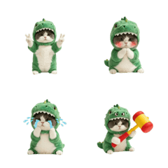 いたずらっぽい恐竜ネコ