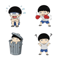 おかっぱ頭でいたずらっぽい男の子