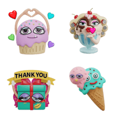 3Dカップケーキたちの動く絵文字