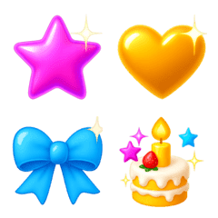Puffy, Sparkly, and Cute Emoji Set
