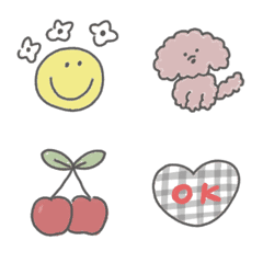 くすみカラーのさりげ絵文字