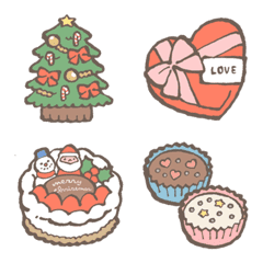 ゆるクリスマスとバレンタインかびえもじ