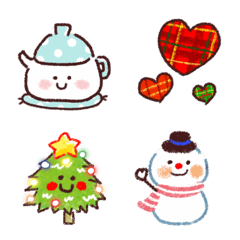 動く♪クレヨンタッチの冬絵文字