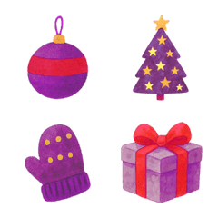 可愛聖誕節小圖案(紫色)