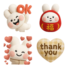 うさぎのほっこり冬絵文字