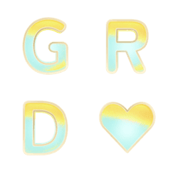 金縁グラデのデコ文字 05