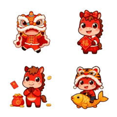 Happy Red Pony for New Year(40 sets)