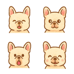 可愛法國鬥牛犬的每日情緒-咖啡色