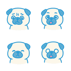 可愛巴哥犬的每日情緒-藍色2