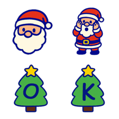 可愛聖誕節+26英文字母(深藍色)