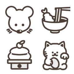 Thick black line drawing emoji(NewYear's