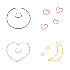 シンプル♡ゆる線画絵文字