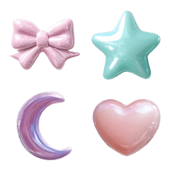 Puffy Gem Drops Colorful Emoji Set