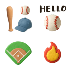 ぷっくり可愛い　野球　絵文字