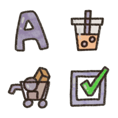 Deep purple 123 ABC Letters move Emoji