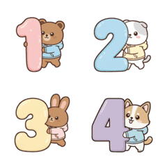 อิโมจิตัวเลข สัตว์เลี้ยง น่ารัก