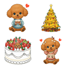 Super cute toy poodle emoji