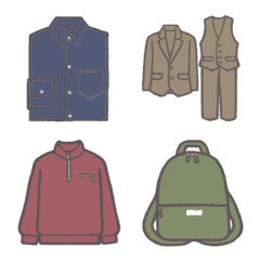 秋のメンズユニセックスファッション絵文字